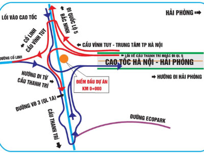 "Bí kíp" tránh lạc đường khi qua các nút giao cao tốc Hà Nội – Hải Phòng