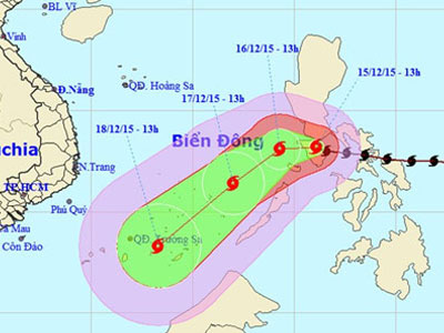 Bão Melor mạnh hơn dự kiến, nhắm vào Trường Sa