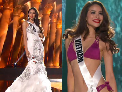 Các màn trình diễn của Phạm Hương tại bán kết Miss Universe
