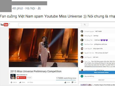 Người xem Việt Nam "spam" kênh YouTube của Miss Universe
