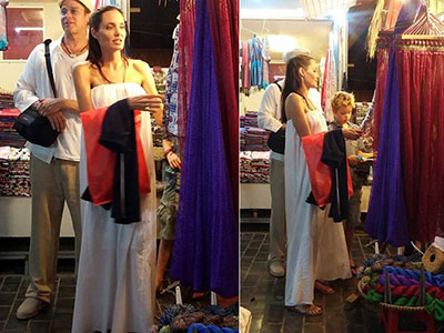 Angelina Jolie - Brad Pitt đi chợ trời ở Campuchia