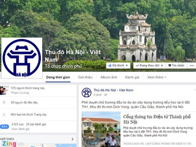 Chính quyền Hà Nội tham gia Facebook
