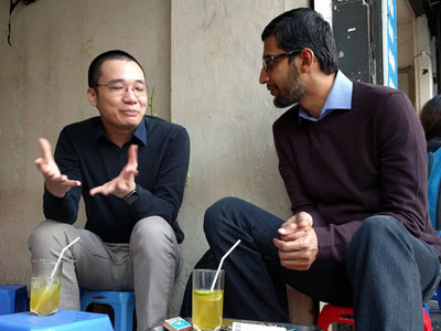 CEO Google ngồi trà chanh vỉa hè với Nguyễn Hà Đông