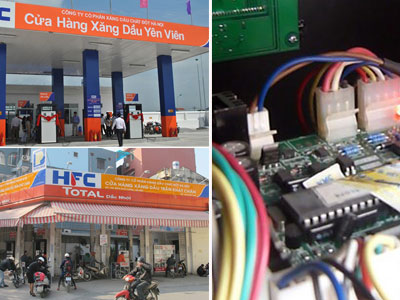 Bắt quả tang 2 cây xăng tại Hà Nội gắn 6 chíp gian lận điều khiển từ xa