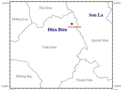 Động đất 3,7 độ richter ở Điện Biên
