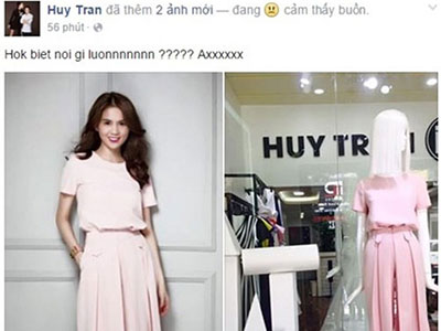 Ngọc Trinh cười khi NTK Huy Trần copy rồi tố cô đạo nhái