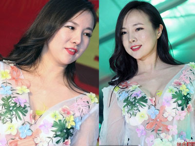 Can Lộ Lộ diện váy diêm dúa "chèn ép" vòng một