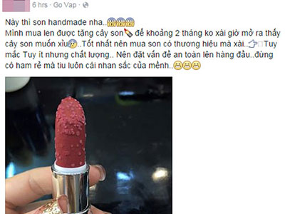 Hoang mang khi thỏi son handmade "nổi mẩn" sau 2 tháng không sử dụng