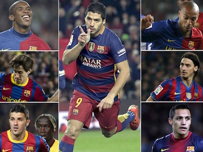 Luis Suarez phá lời nguyền số 9 ở Barca
