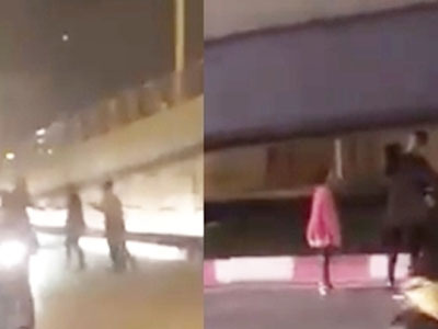 Con gái nhỏ gào khóc ngăn bố đánh nhau sau va chạm giao thông ở Hà Nội