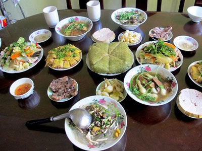 Mâm cỗ cúng rằm tháng Giêng đầy đủ