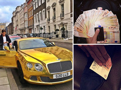 Hội con nhà giàu London: Xe sang thì dát vàng, tiền thì để lau giày