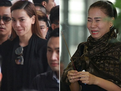 Hai khoảnh khắc đối lập Hà Hồ và Thu Minh trong đám tang nhạc sĩ Lương Minh