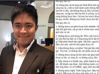 Phát sốt với bảng nội quy "chuối không tưởng" dành cho vợ của anh chồng hot blogger