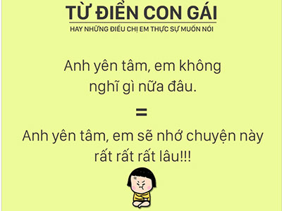 Từ điển con gái: Những điều bạn nghĩ "vỡ đầu" cũng không thể hiểu nổi!