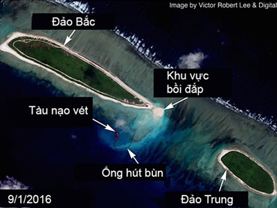 Trung Quốc bị nghi mở rộng bồi đắp trái phép ở Hoàng Sa