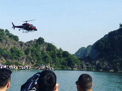 Trực thăng "Kong: Skull Island" quay cảnh Ninh Bình từ trên cao
