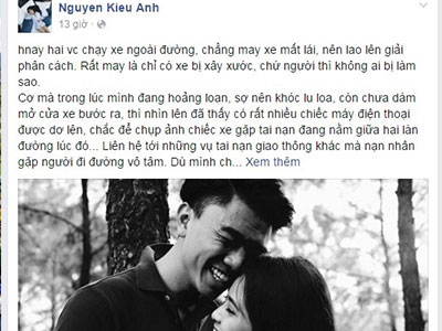 Người đi đường vô tâm khi ca nương Kiều Anh bị tai nạn