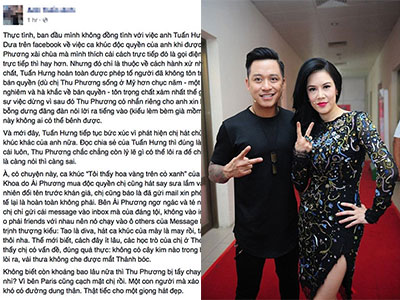 Thu Phương lại vướng scandal sau khi bị Tuấn Hưng "phản pháo"