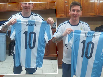 Messi tặng áo "an ủi" chị em nhà Tổng thống Obama
