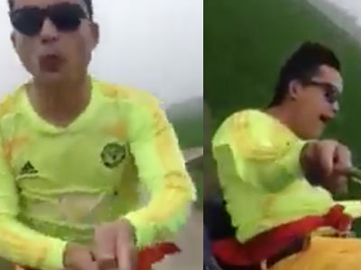 Trai Thanh Hoá chơi ngông: Lái xe bằng chân, quay clip "tự sướng"