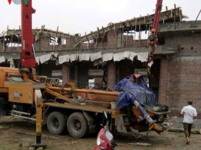 Hải Phòng: Sập mái nhà văn hóa thôn khi đổ bê tông, 10 người bị thương