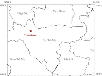 Động đất 3,2 độ richter tại thủy điện Sông Tranh 2