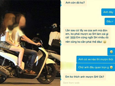 Nóng: Cô gái khuyên người yêu "Anh đừng mượn xe SH đón em nữa!"