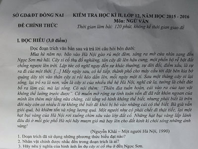 Giật mình đề thi môn văn đưa tỉnh Bình Thuận, Ninh Thuận xuống ĐBSCL