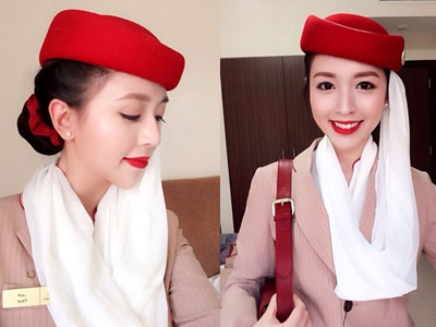 Nữ tiếp viên hàng không Việt Nam ở Dubai gây sốt vì quá xinh
