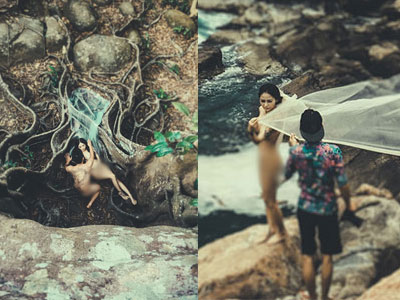 Bộ ảnh cưới "nude" của cô dâu chú rể ở Đà Nẵng gây bão mạng
