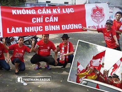 CĐV Hải Phòng mất điểm khi “khoe” hình ảnh xấu xí