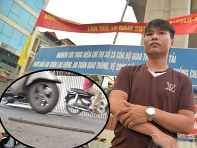 Dự án đường sắt trên cao Cát Linh - Hà Đông: Sắt lại rơi trúng người đi đường