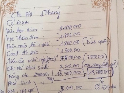 Nhật ký chi tiêu của một gia đình đi ô tô, có tháng lên tới 47 triệu gây tranh cãi