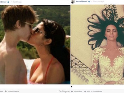 Ảnh Justin Bieber hôn Selena Gomez lập kỷ lục Instagram