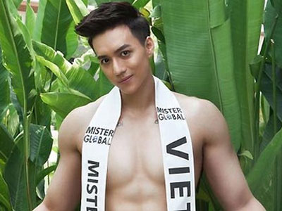 "Hot boy dao kéo" Vĩnh Cường thi chui Mister Global ở Thái Lan