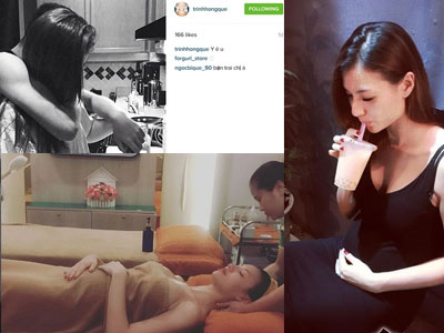 Hồng Quế khoe khéo bụng bầu và bạn trai?