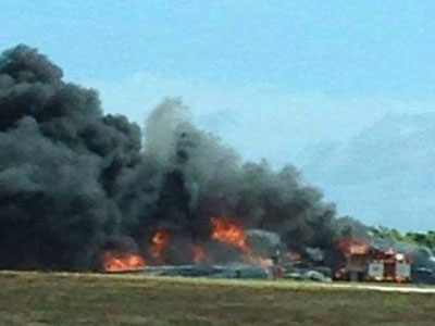 Oanh tạc cơ B-52 Mỹ rơi tại đảo Guam