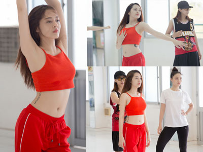 Bảo Anh hở hình xăm khi mặc áo crop top