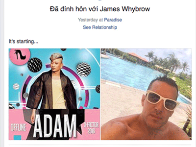 Sốc: Adam Lâm công khai đính hôn với bạn trai đồng giới