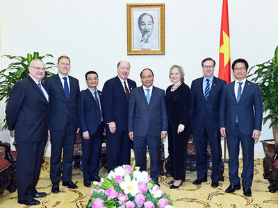 Thủ tướng tiếp Hội đồng Kinh doanh tháp tùng Tổng thống Obama