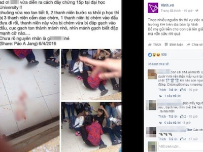 Đánh đập dã man sinh viên ĐH Vinh nghi do mâu thuẫn tình cảm