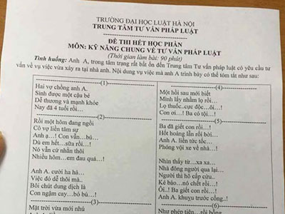 ĐH Luật lên tiếng về đề thi hết học phần gây bất ngờ