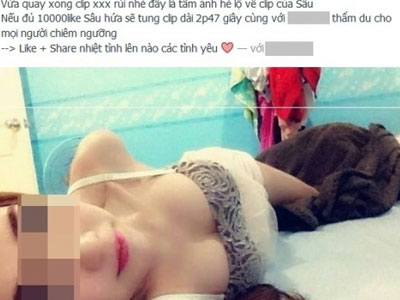 "Nóng mặt" với cô gái trẻ đăng ảnh chào mời 2000 like sẽ "cởi tất"