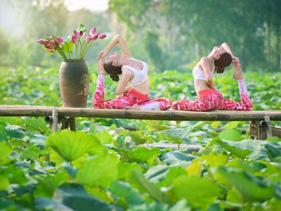 Mê tít bộ ảnh yoga tuyệt đẹp giữa đầm sen thơm ngát