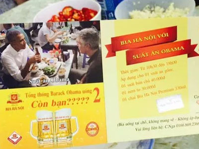 Dùng hình ảnh ông Obama để marketing, Bia Hà Nội có thể bị phạt 30 triệu đồng