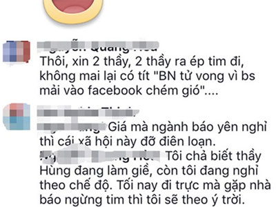 Bác sĩ mạt sát, ước nhà báo "yên nghỉ" trên Facebook