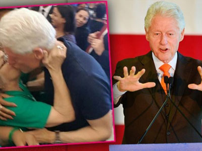 Bill Clinton bị bắt gặp hôn phụ nữ lạ
