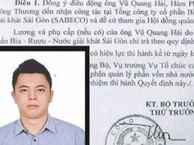 Con trai ông Vũ Huy Hoàng có thể nhận hơn 1 tỷ tiền lương