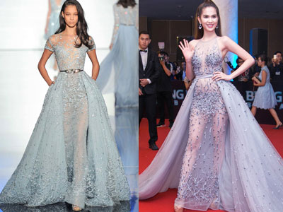Ngọc Trinh bị nghi diện đầm nhái Zuhair Murad